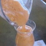 pouring peach smoothie recipe picture