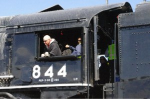 engineer in Cab of 844 The Engineer of 844