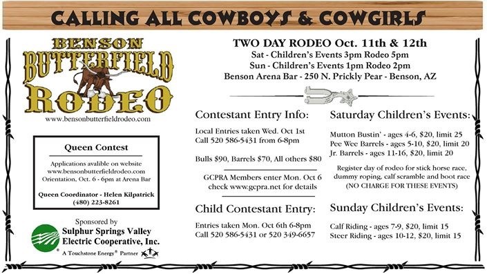 Southeastern Arizona October events rodeo picture